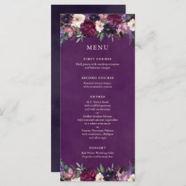 Menu de Casamento Floral de EggPlant Purple