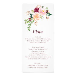 Menu de Casamento Floral de Mauve Blush