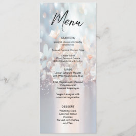 Menu de Casamento Floral de Pêssego Branco
