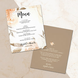 Menu de Casamento Floral de Queda do Orçamento e O