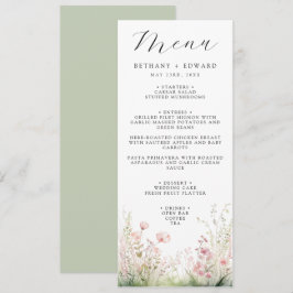 Menu de Casamento Floral Delicado