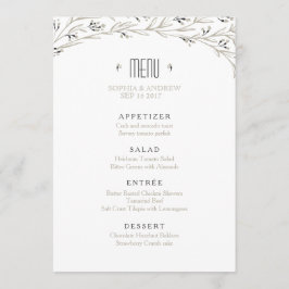 Menu de casamento floral do jardim elegante