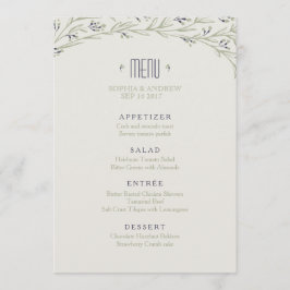Menu de casamento floral do jardim elegante
