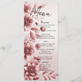 Menu de Casamento Floral Dusty Rosa
