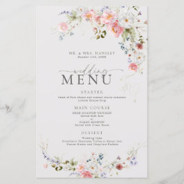 Menu de Casamento Floral Elegante
