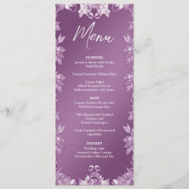 Menu de Casamento Floral Moderno Lilac