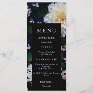 Menu de Casamento Floral Moody Dahlia