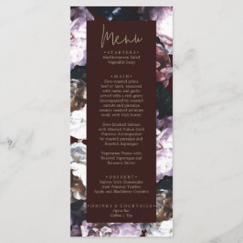 Menu de Casamento Floral Personalizado da Borgonha