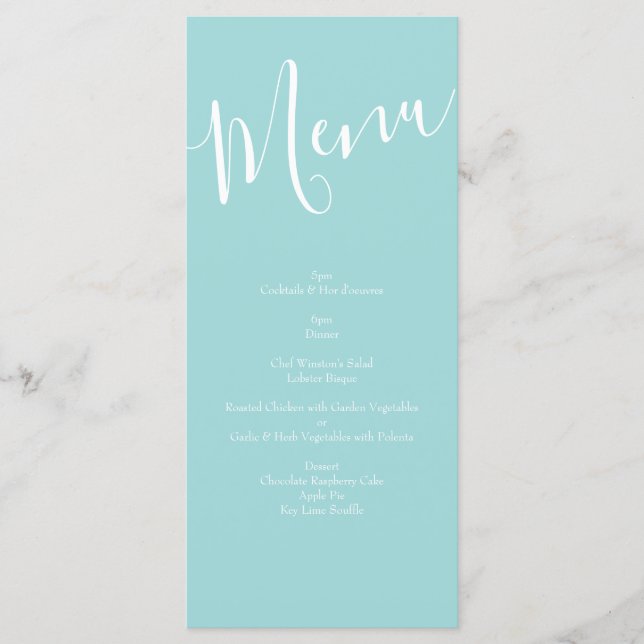 Menu de Casamento Floral Rosa de Teal Amarelo-Clar (Frente)