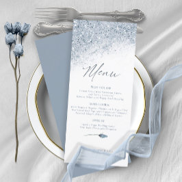 Menu de Casamento Floral Sparkles2 Blue ID889