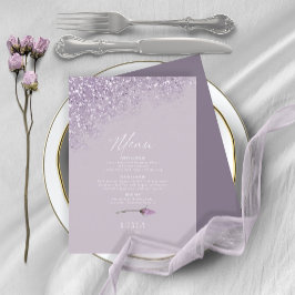 Menu de Casamento Floral Sparkles4 Mauve ID889