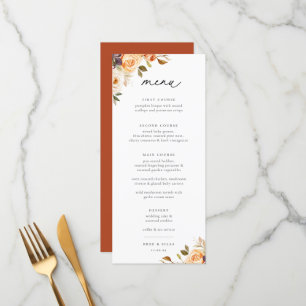 Menu de Casamento Floral Terrestre do Outono