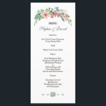 Menu de Casamento Floral Tropical de Luau<br><div class="desc">Design de cartão de destino elegante,  exótico,  com Buquê Delicado de Flores Tropicais de Aquarelas,  dividers florais,  letra de mão moderna,  em fundo branco. Use a ferramenta Personalizar para adicionar suas informações,  alterar fontes,  cores. Para ver os itens correspondentes,  visite minha Coleção Delicada de Casamentos Florais Tropicais.</div>