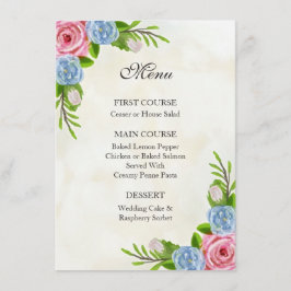 Menu de Casamento Floral Watercolor