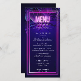 Menu de casamento | Folhagem Tropical Neon