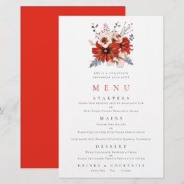 Menu de Casamento Foliar de Florestas Vermelhas de