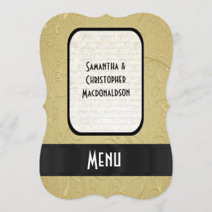 Menu de casamento formal elegante de ouro chic