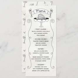 Menu de Casamento Funky do Desenho do Doodle