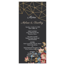 Menu de Casamento Geométrico do ouro