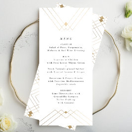 Menu de Casamento Geométrico Dourado Gatsby Alto 2