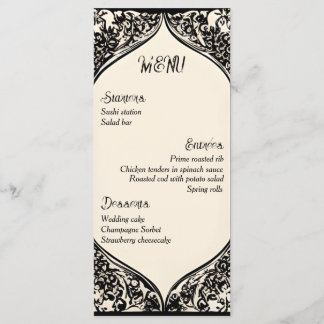 Menu de Casamento Gótico Personalizável