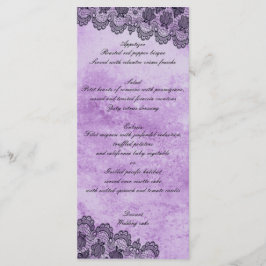 Menu de Casamento Gótico Roxo-Roxo do Raça Preto