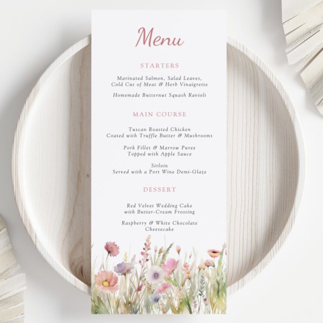 Menu de Casamento Luxury Dusty Pink (Criador carregado)