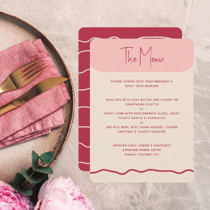 Menu de Casamento Magenta Cor-de-Rosa Magenta - Mo