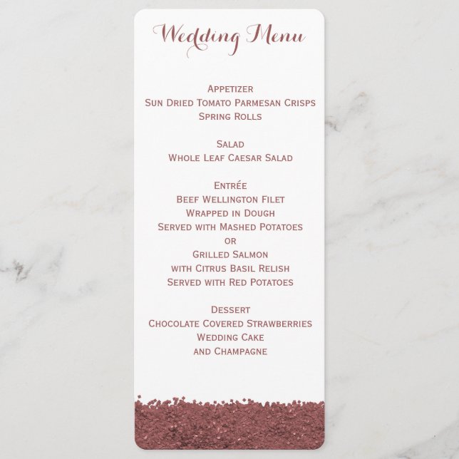 Menu De Casamento Marrom E Branco Personalizado (Frente)
