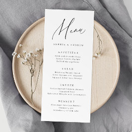 Menu de casamento minimalista de script moderno el