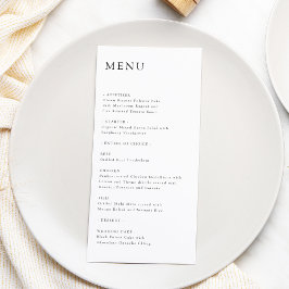 Menu de Casamento Minimalista do Eterno Elegante M