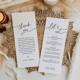 Menu de Casamento Minimalista EVERLEIGH 4x9