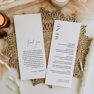 Menu de Casamento Minimalista HARLOW 4x9