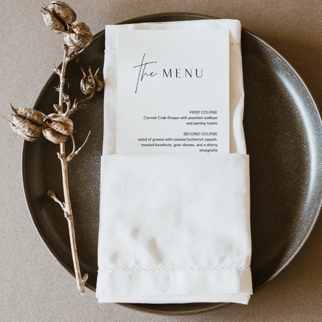 Menu de Casamento Minimalista HARLOW 4x9 (Criador carregado)