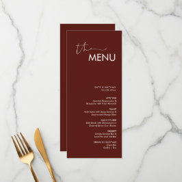 Menu de Casamento Minimalista Moderno