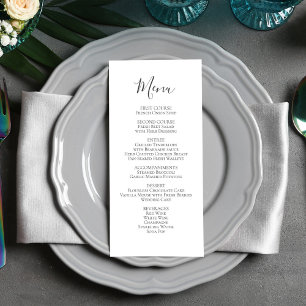 Menu de Casamento Minimalista Simples