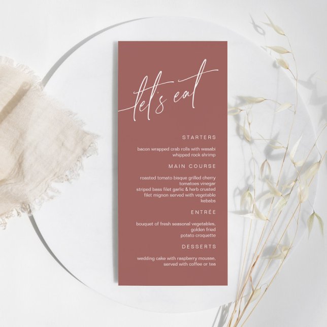 Menu de Casamento Minimalista Terracotta (Criador carregado)