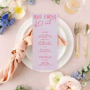 Menu de Casamento Mínimo de Roxo e Magenta Moderno