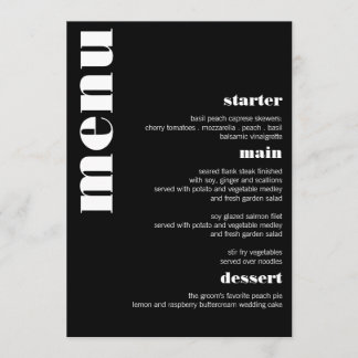 Menu de Casamento Mínimo e Negrito Retroativo