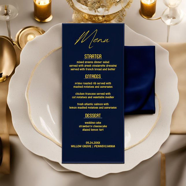 Menu de Casamento Moderno Clássico - Salva os Arom (Criador carregado)
