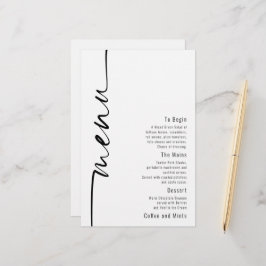 Menu de Casamento Moderno da Caligrafia Orçamental