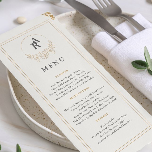Menu de Casamento Moderno da Elegância Simples (Criador carregado)