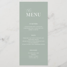 Menu de Casamento Moderno da Sage Verde Minimalist