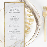 Menu de casamento moderno de luxo de folha de ouro<br><div class="desc">Design de fundo maravilhoso,  marmoreado,  com falso papel de fundo,  borda em negrito e detalhes,  elegantes e modernos design,  na moda e chic,  cartões de menu de excelente para casamento moderno,  casamento de luxo e papel de acabamento Semi-Gloss selecionados. Veja todas as peças correspondentes na coleção abaixo.</div>