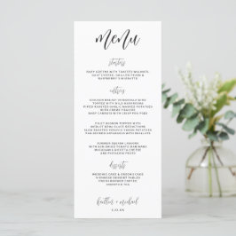 Menu de Casamento Moderno Elegante | 4 x 9 | Preto