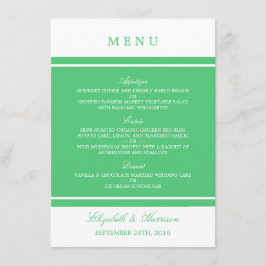 Menu de Casamento Moderno Emerald Green