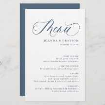 Menu de Casamento Moderno Minimalista Elegante