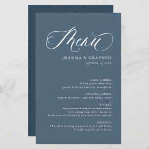 Menu de Casamento Moderno Minimalista Elegante