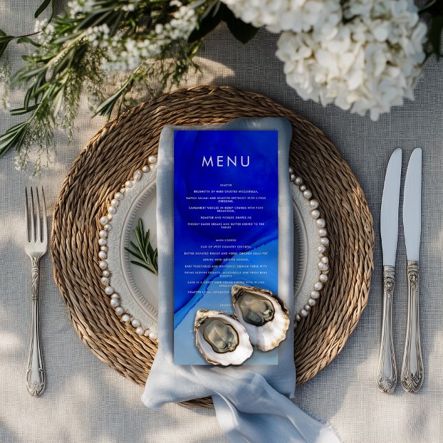 Menu de Casamento Moderno Personalizado com Tinta  (Criador carregado)