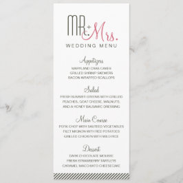 Menu de Casamento Moderno Retroativo